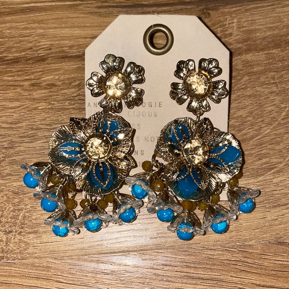Blue Anthropologie dangle earring